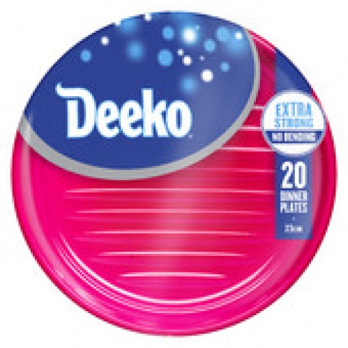 Deeko Plastic Dinner Plates 20 pack