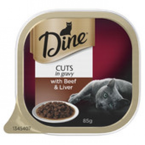Dine Beef & Liver in Rich Gravy Cat Food Tray 85g