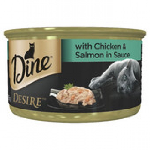Dine Desire Chicken & Salmon in Sauce Cat Food Tin 85g
