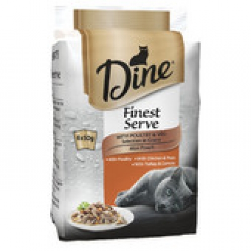 Dine Finest Serve Cat Food Poultry & Vegetable Selection in Gravy Pouch 6 pack