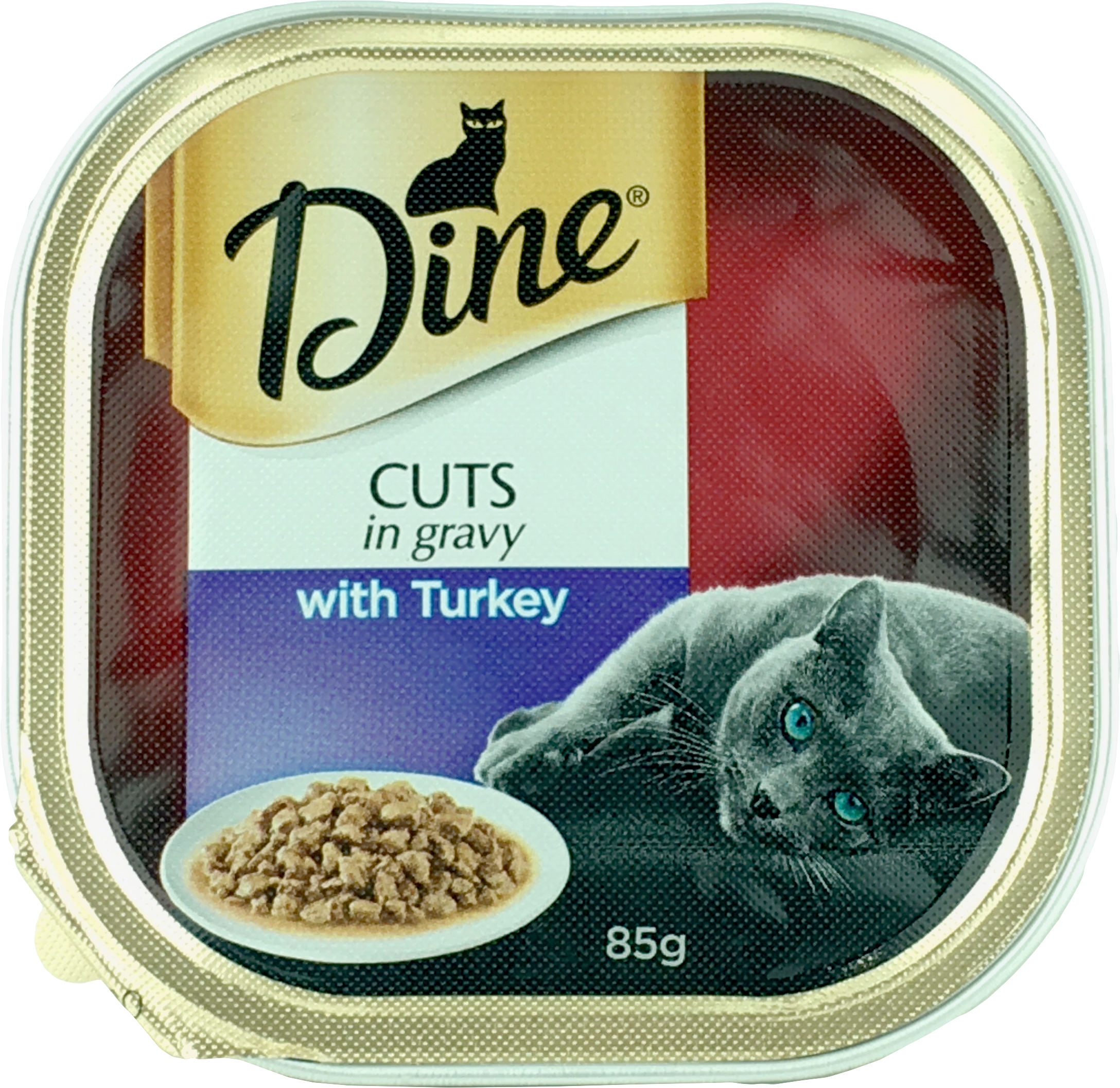 Dine Turkey in Delicious Gravy Cat Food Tray 85g