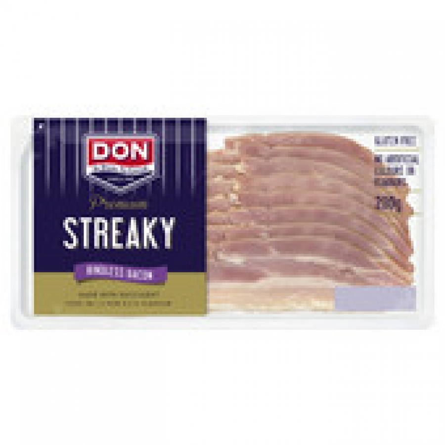 Don Premium Streaky Rindless Bacon 200g