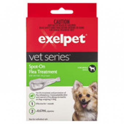 Exelpet Vet Series Spot On Flea Treatment For Small Dogs 2 pack