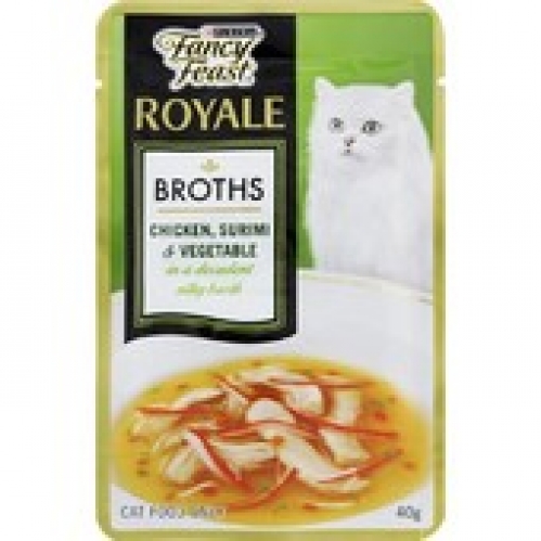 Fancy Feast Royale Broths Chicken Surimi & Vegetables Pouch Cat Food 40g