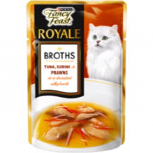 Fancy Feast Royale Broths Tuna Surimi & Prawns Pouch Cat Food 40g