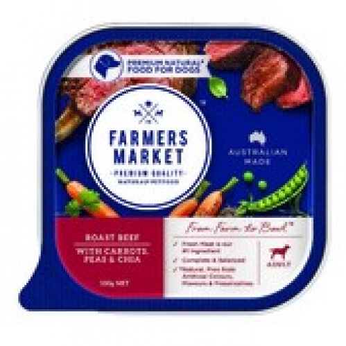 Farmers Market Dog Food Roast Beef With Carrots Peas & Chia 100g