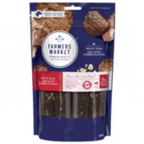 Farmers Market Meaty Bars Dog Treat Beef With Cheese 6 pack
