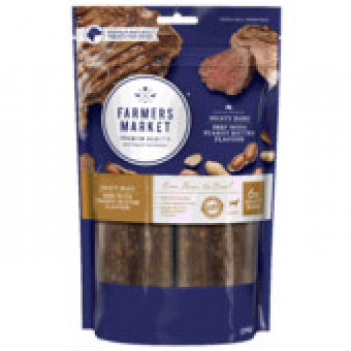 Farmers Market Meaty Bars Dog Treat Beef With Peanut Butter 6 pack