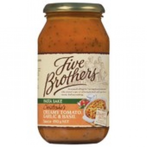 Five Brothers Creamy Tomato Garlic & Basil Pasta Bake 490g