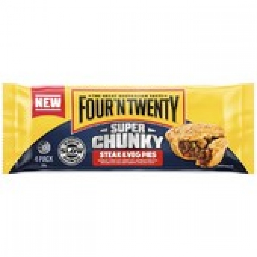 Four 'N Twenty Super Chunky Frozen Beef & Vegetable Pies 4 pack 760g