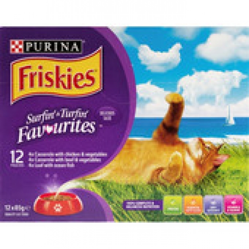 Friskies Mixed Assortment Pouch Cat Food 12 pack