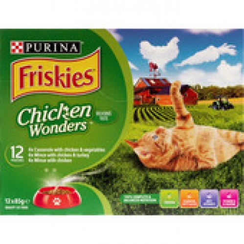 Friskies Poultry Selection Pouch Cat Food 12 pack