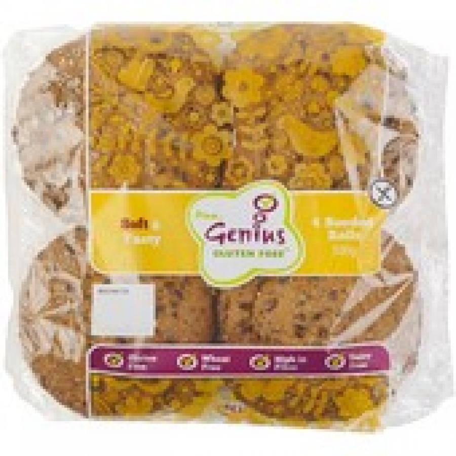 Genius Gluten Free Frozen Seeded Bread Rolls 4 pack 300g