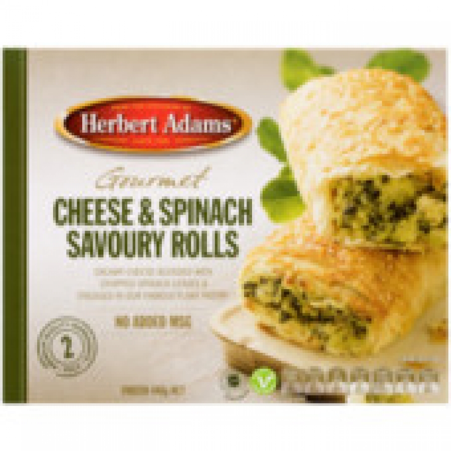 Herbert Adams Frozen Cheese & Spinach Rolls 2 pack 440g