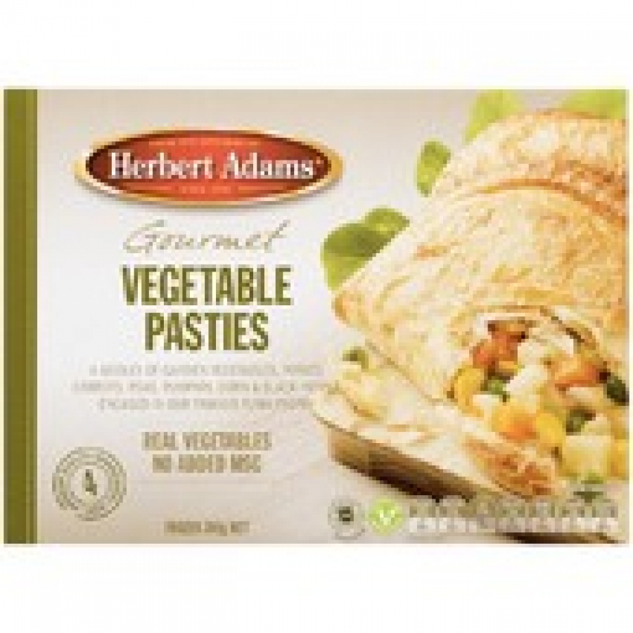 Herbert Adams Frozen Mixed Vegetable Pasties 4 pack 700g