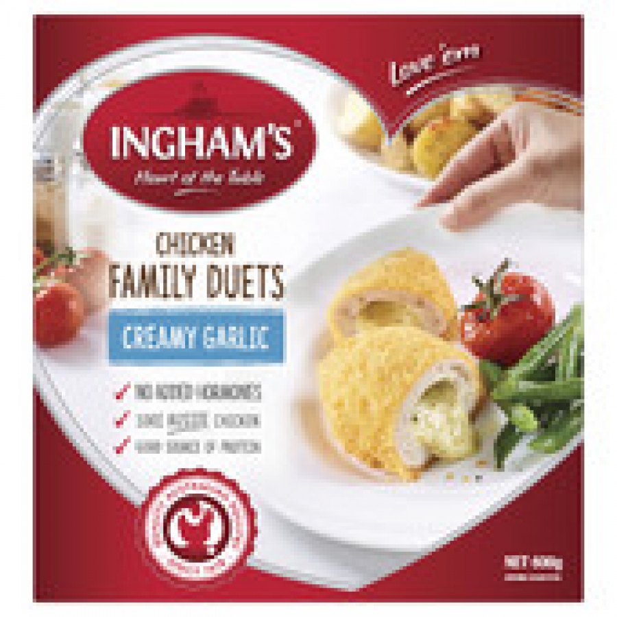 Ingham's Frozen Creamy Garlic Chicken Duets 4 pack 600g