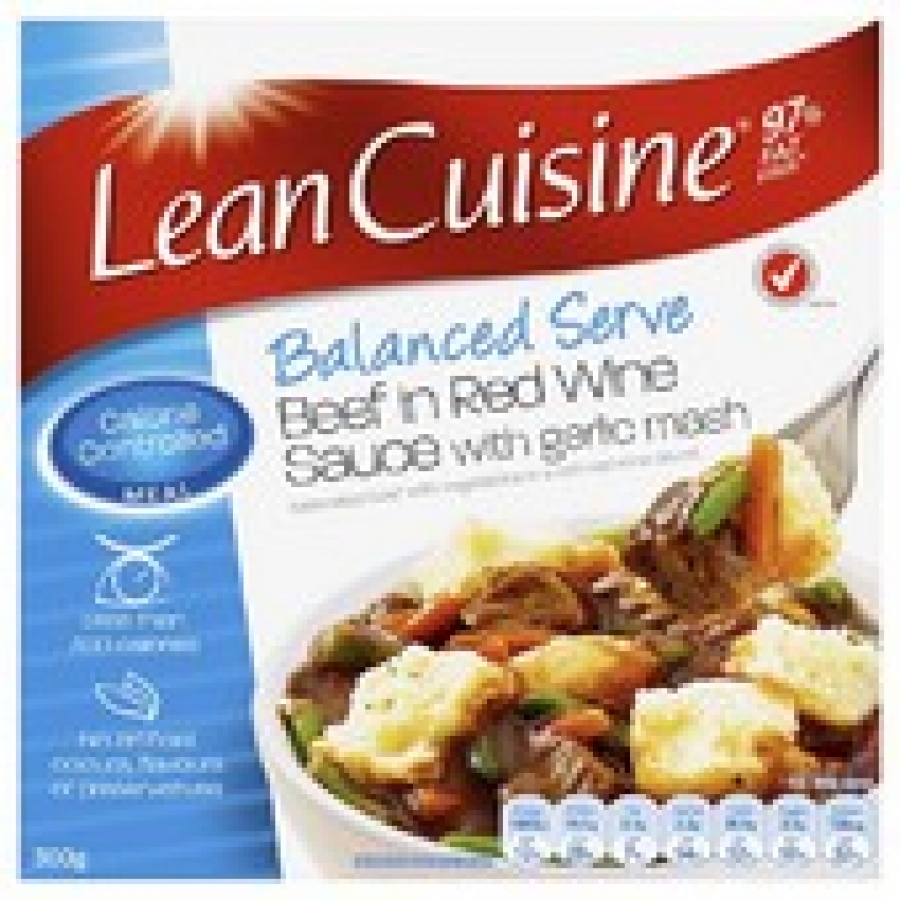 Lean Cuisine Balanced Serve Beef in Red Wine Sauce with Garlic Mash Frozen Meal 300g