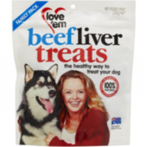 Love 'em Liver Beef Dog Treats 250g