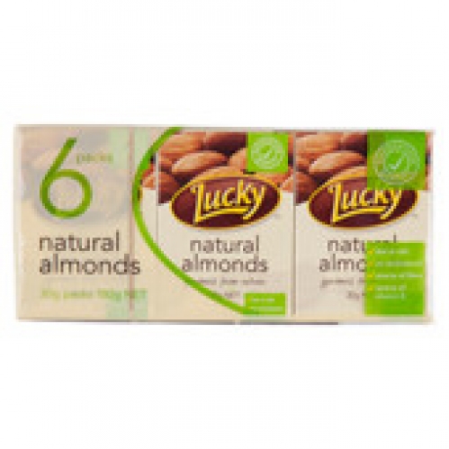 Lucky Natural Almonds Snack 6 Pack 180g