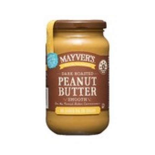 Mayvers Crunchy Dark Roast Peanut Butter 375g