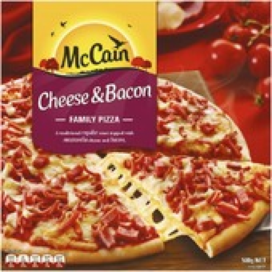 McCain Family Cheese & Bacon Frozen Pizza 500g