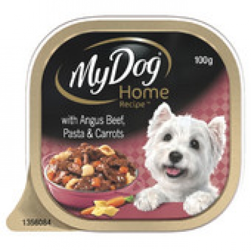 My Dog Home Recipe Angus Beef Pasta & Carrots Fillets in Gravy Dog Food Tray 100g