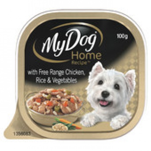 My Dog Home Recipe Chicken Brown Rice & Vegetable Fillets in Gravy Dog Food Tray 100g