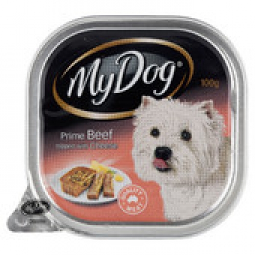 My Dog Prime Beef Topped with Cheese Dog Food Tray 100g