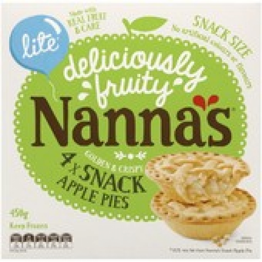 Nanna's Frozen Snack Size Light Apple Pies 4 Pack 450g
