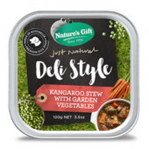 Natures Gift Deli Style Just Natural Kangaroo Stew with Garden Vegetable Dog Food 100g