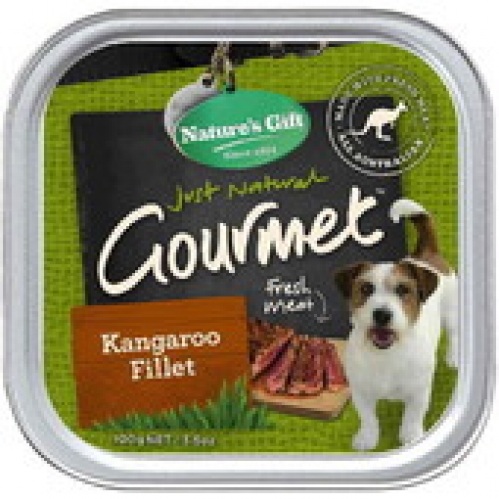 Nature's Gift Just Natural Gourmet Kangaroo Fillet Dog Food Tray 100g