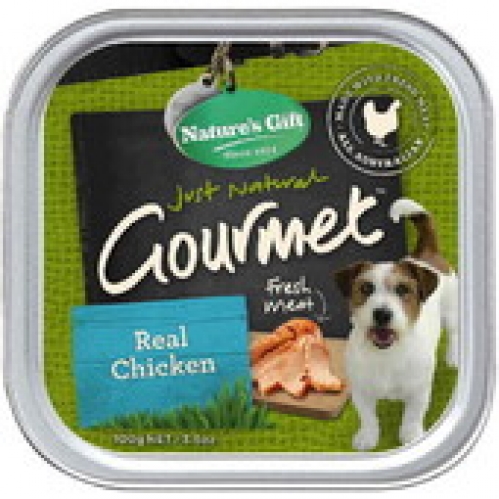 Nature's Gift Just Natural Gourmet Real Chicken Dog Food Tray 100g