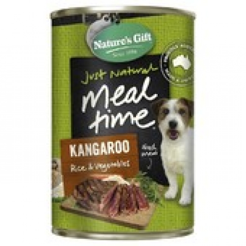 Nature's Gift Just Natural Meal Time Kangaroo Rice & Vegetables Canned Dog Food 700g