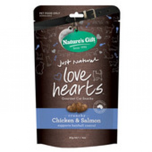 Nature's Gift Love Hearts Chicken & Salmon Cat Food Snacks 85g