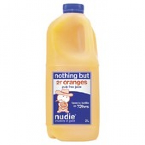 Nudie Nothing But 100% Orange Juice Pulp Free Chilled 2L