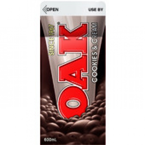 Oak Cookies & Cream Flavoured Milk Chilled 600mL