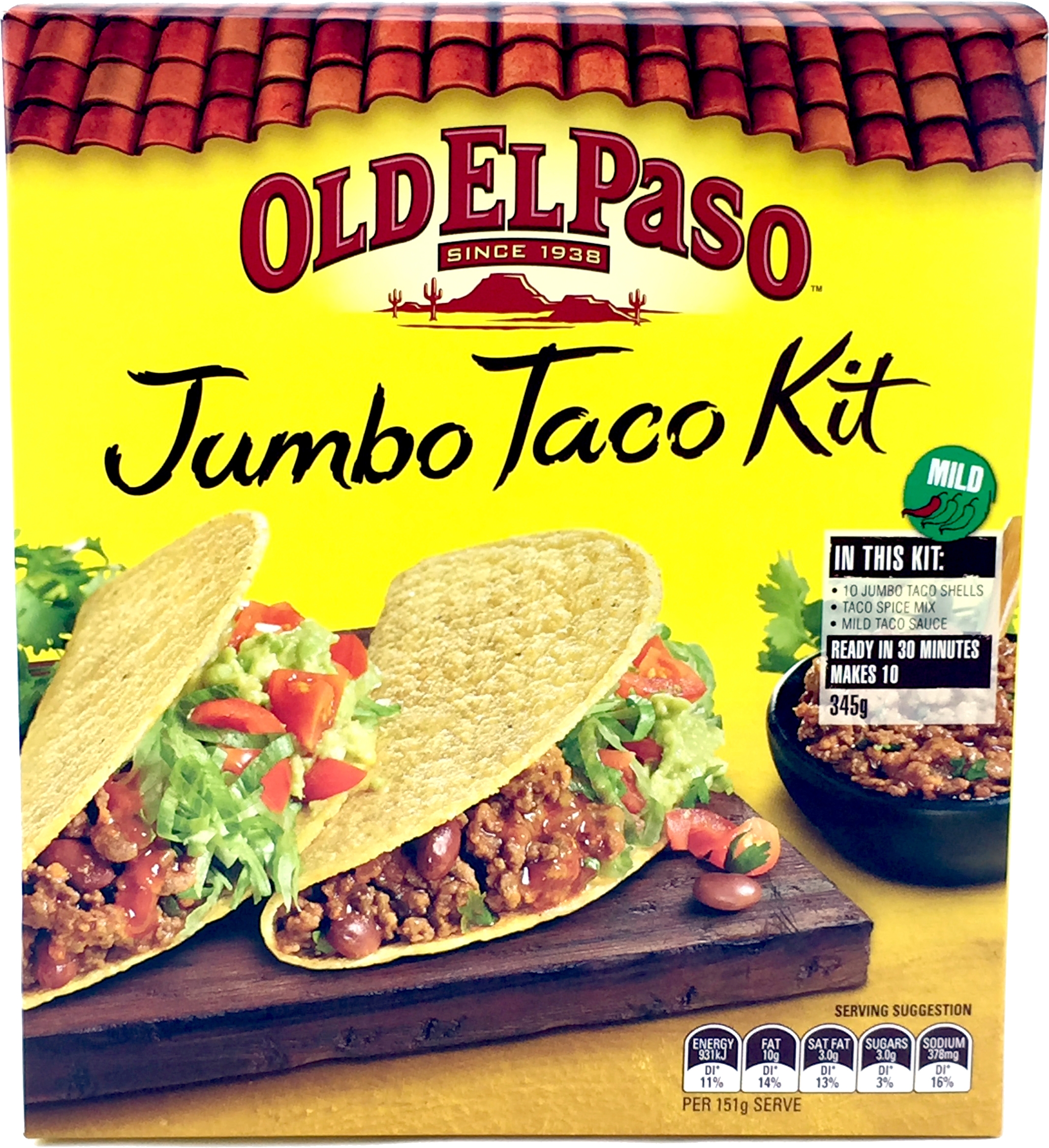 Old El Paso Jumbo Taco Dinner Kit 345g