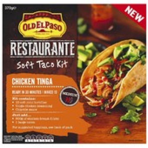 Old El Paso Restaurante Chicken Tinga Soft Taco Kit 370g