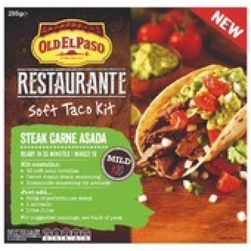Old El Paso Restaurante Steak Carne Asada Soft Taco Kit 295g