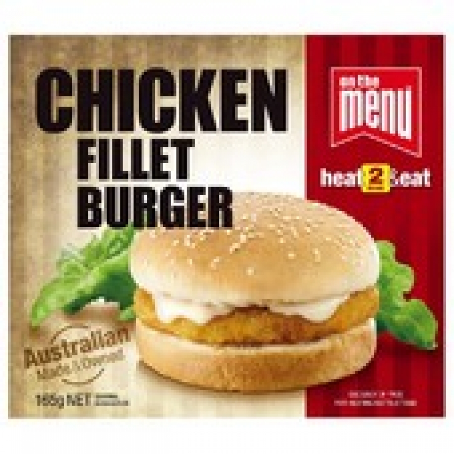 On The Menu Frozen Chicken Fillet Burger 165g