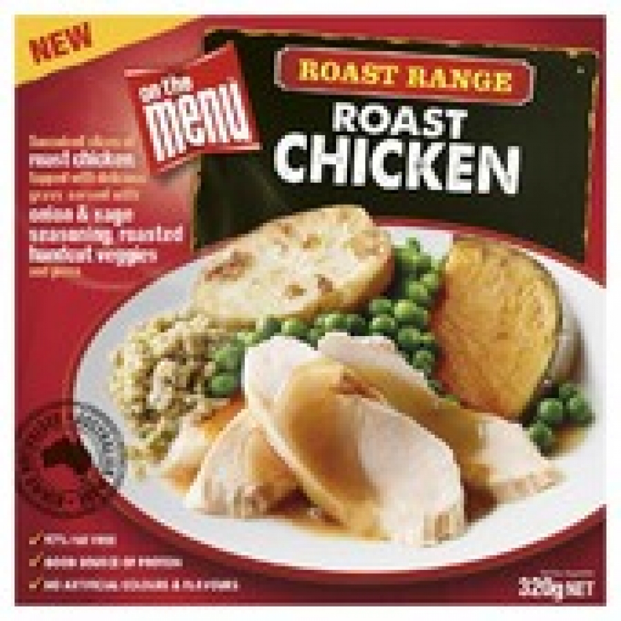On The Menu Roast Chicken Plated Frozen Meal 320g
