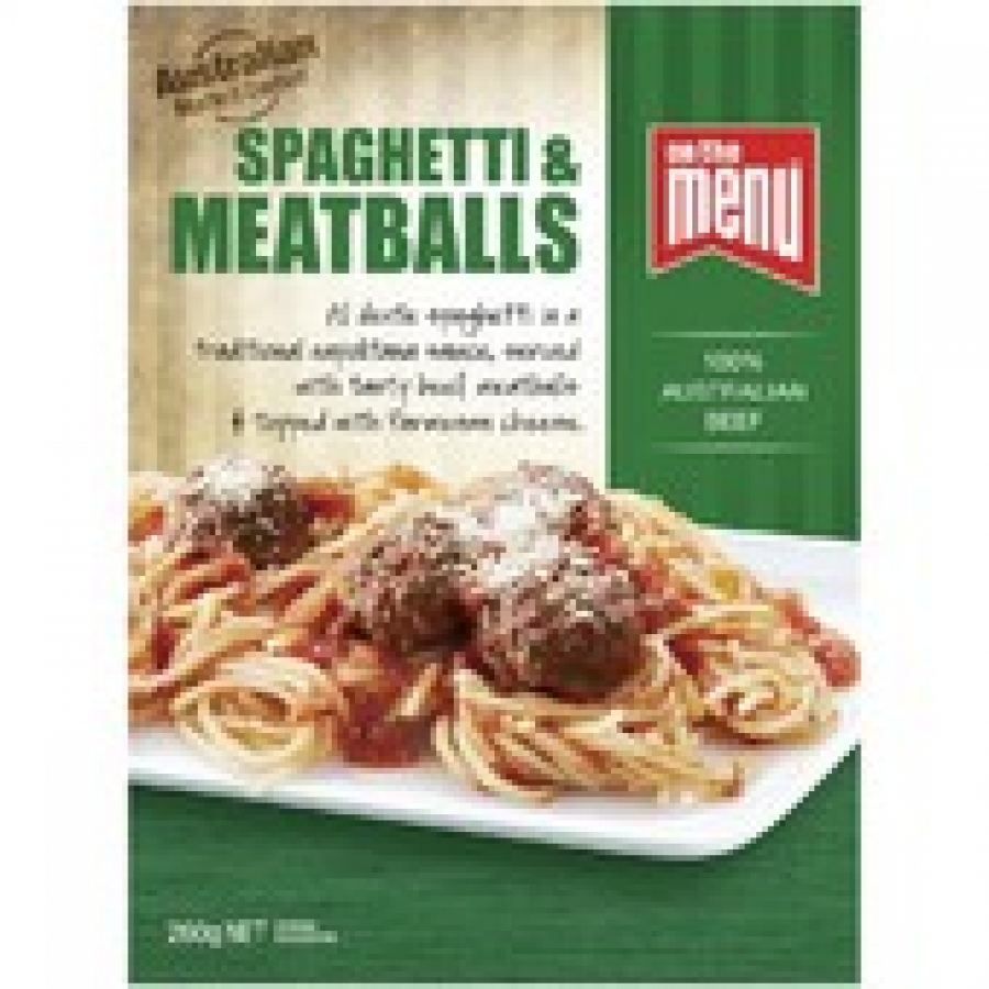 On The Menu Spaghetti & Meatballs Frozen Meal 260g