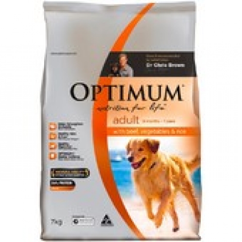 Optimum Beef Vegetables & Rice Dry Dog Food 7kg