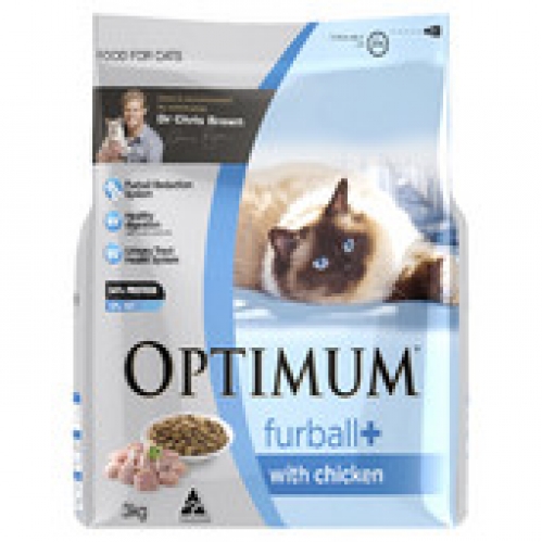 Optimum Furball with Chicken Dry Cat Food 3kg