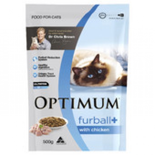 Optimum Furball with Chicken Dry Cat Food 500g