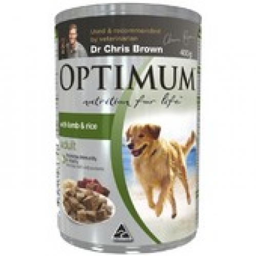 Optimum Lamb & Rice Adult Canned Dog Food 400g