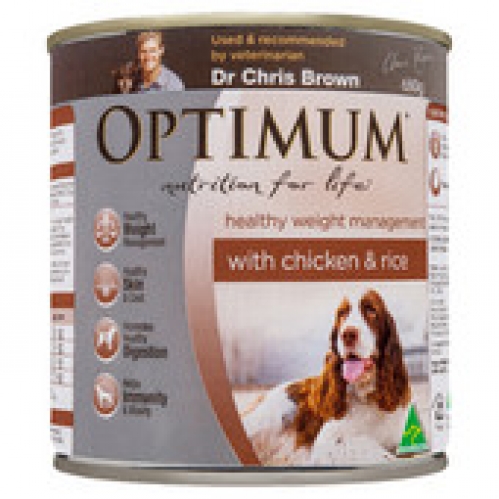 Optimum Light with Chicken & Rice Canned Dog Food 680g