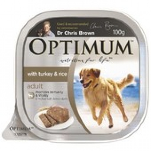 Optimum Turkey & Rice Adult Dog Food Tray 100g