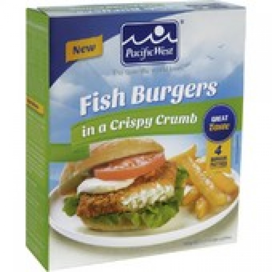 Pacific West Frozen Fish Burgers in a Crispy Crumb 360g