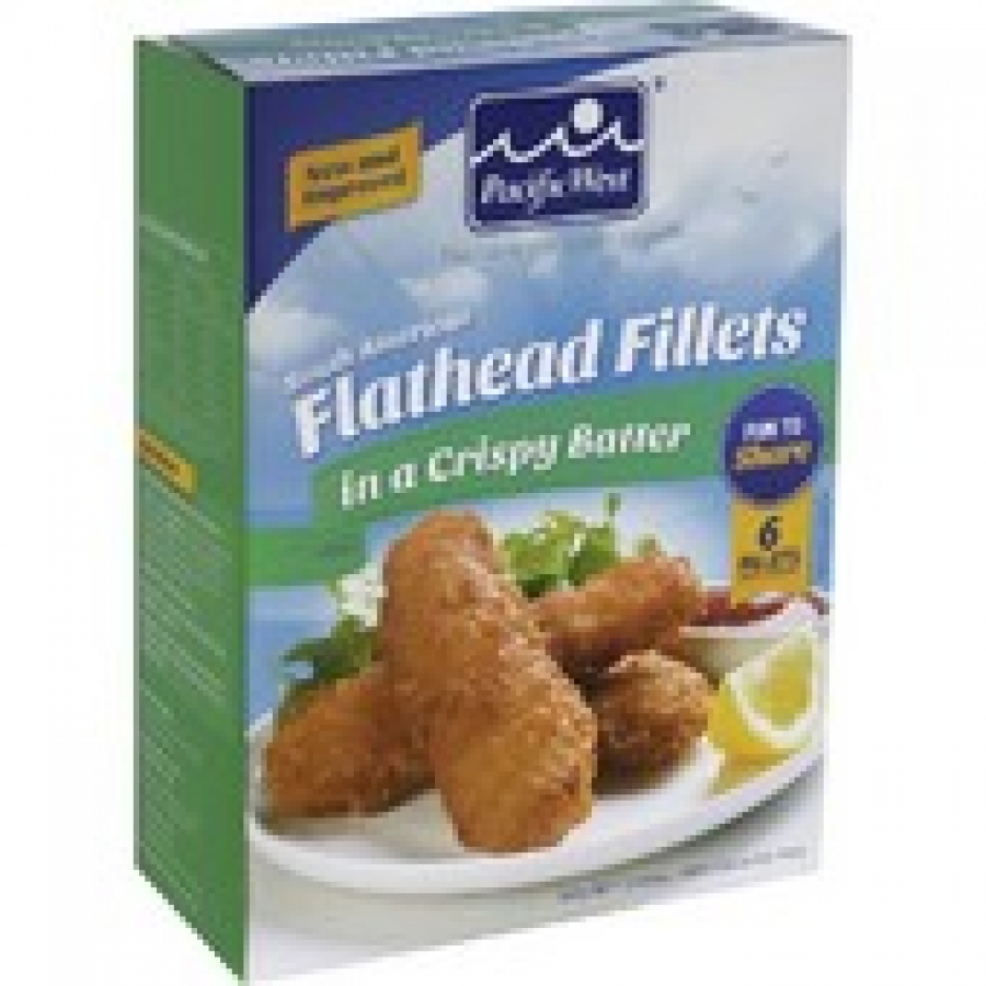 Pacific West Frozen Flathead Fillets in Crispy Batter 360g